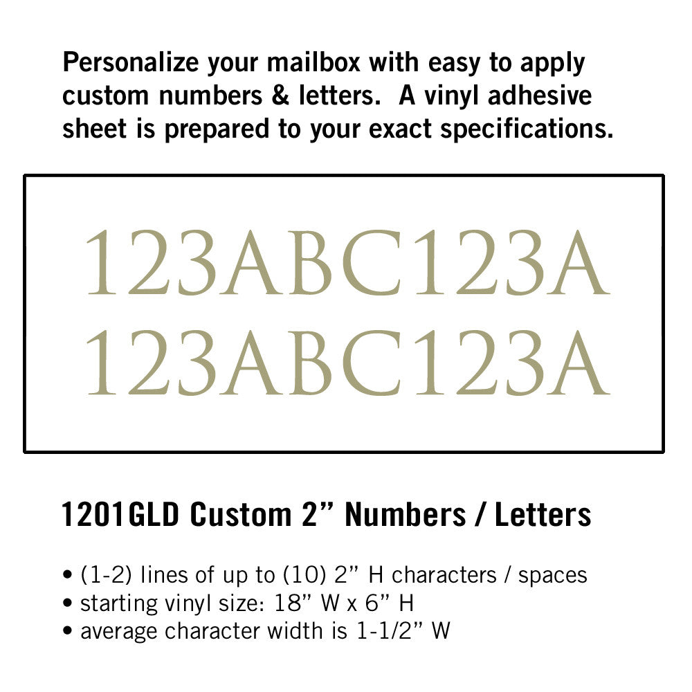 2 Inch Horizontal Vinyl Custom Numbers / Letters