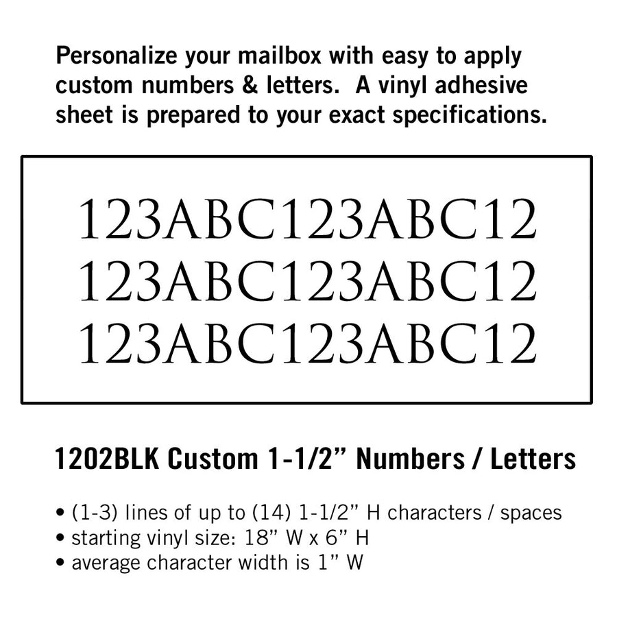 Salisbury Industries 1.5 Inch Horizontal Vinyl Custom Numbers / Letters