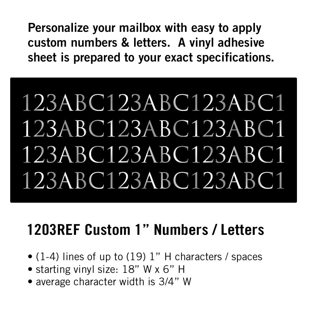 1 Inch Horizontal Vinyl Custom Numbers / Letters