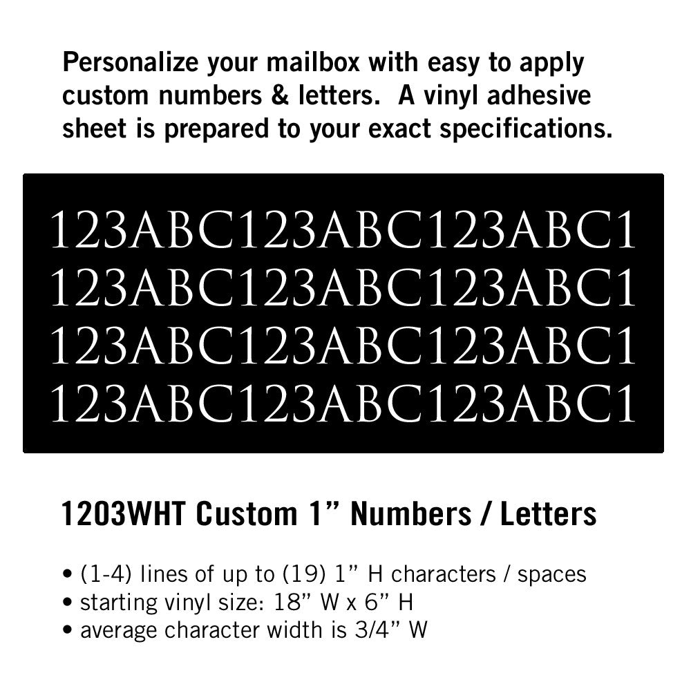 1 Inch Horizontal Vinyl Custom Numbers / Letters
