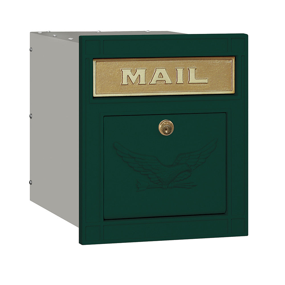 Locking Cast Aluminum Column Mailbox with Eagle Door