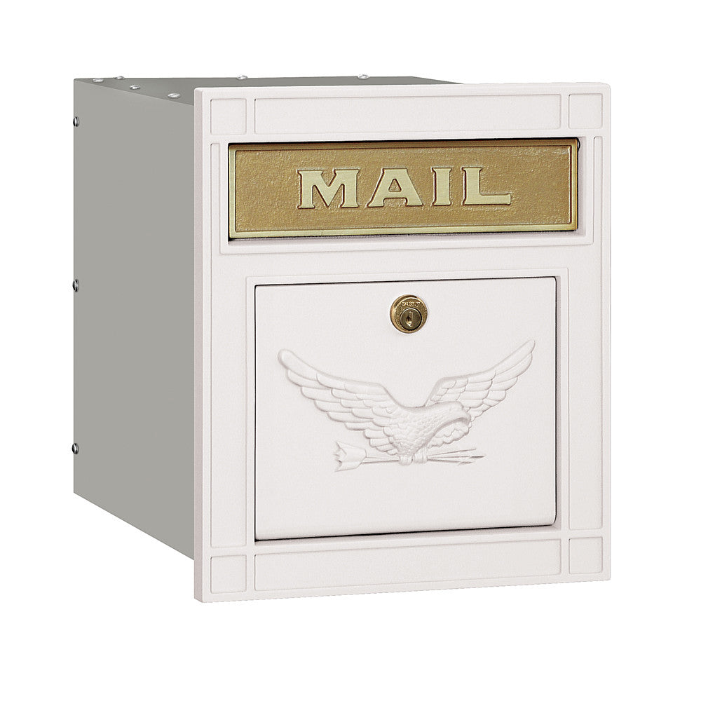 Locking Cast Aluminum Column Mailbox with Eagle Door