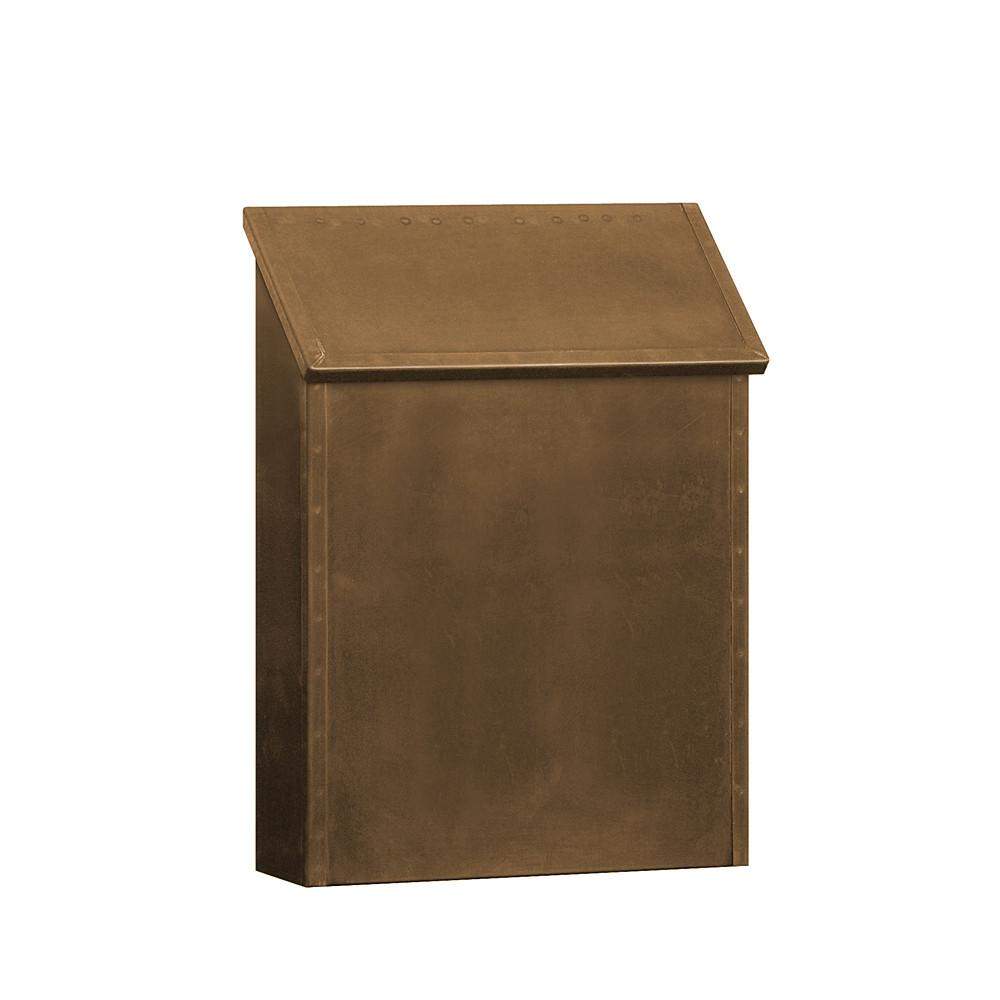 Salisbury Industries Standard Vertical Style Antique Brass Mailbox - Surface Mounted