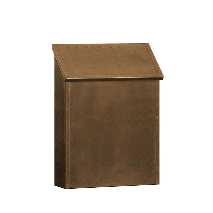 Salisbury Industries Standard Vertical Style Antique Brass Mailbox - Surface Mounted
