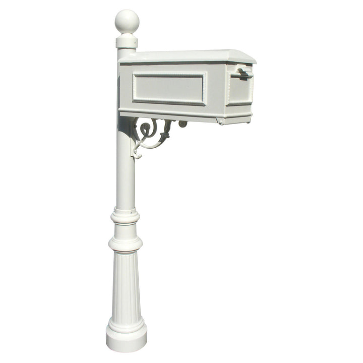 QualArc Lewiston Mailbox with Fluted Base and Ball Finial