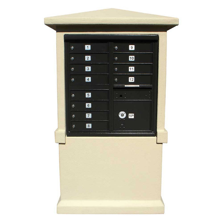 QualArc Eastview Stucco Cluster Box Unit Mailbox Center