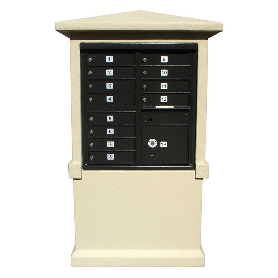QualArc Eastview Stucco Cluster Box Unit Mailbox Center