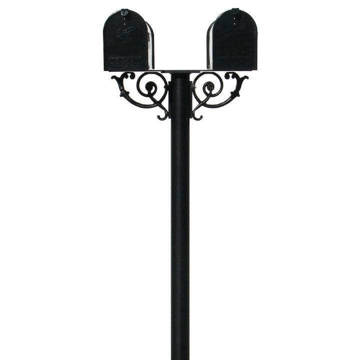 QualArc The Hanford TWIN Mailbox Post System With Scroll Supports Cast Aluminum