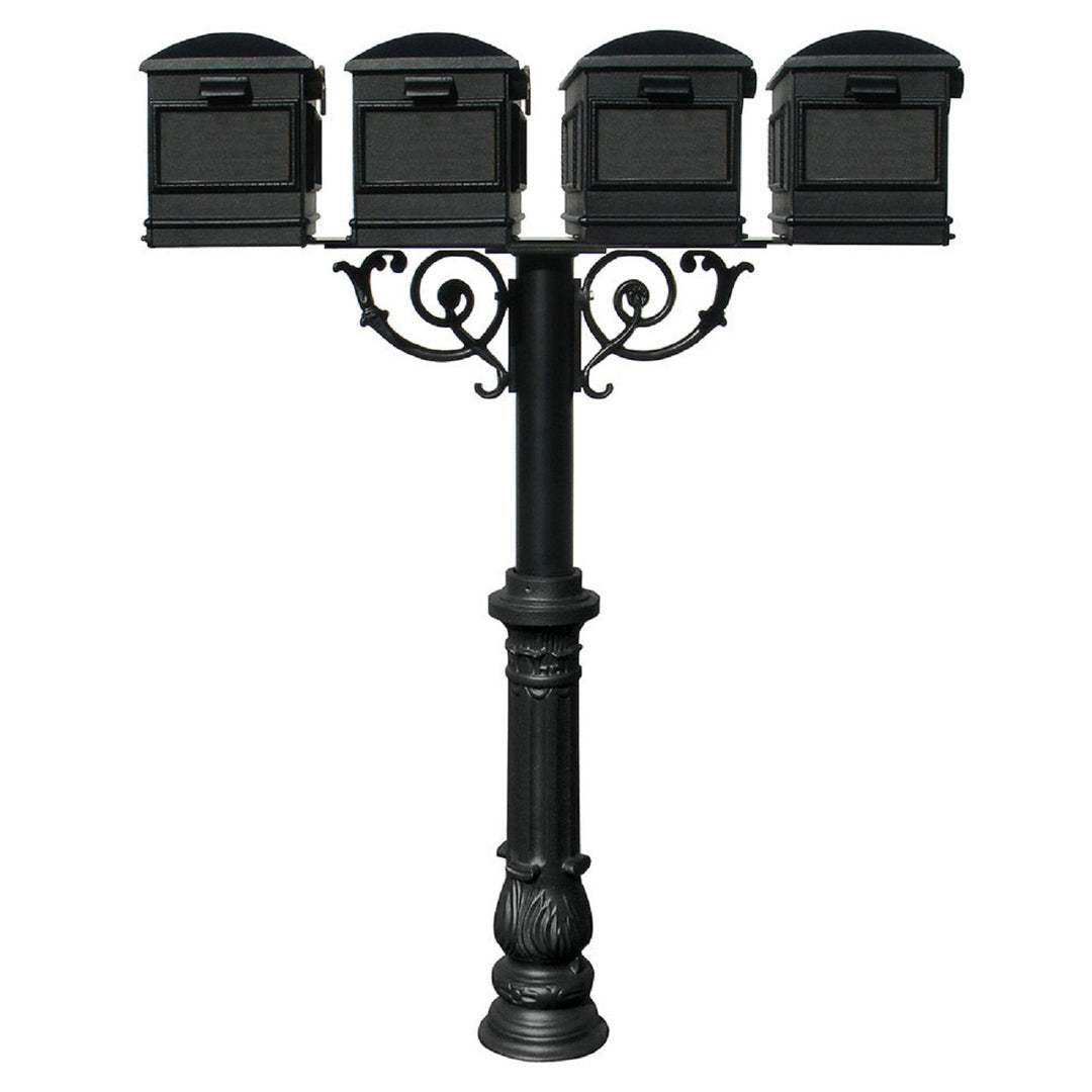 QualArc Hanford QUAD Mailbox Post System Scroll Support and Lewiston Mailboxes