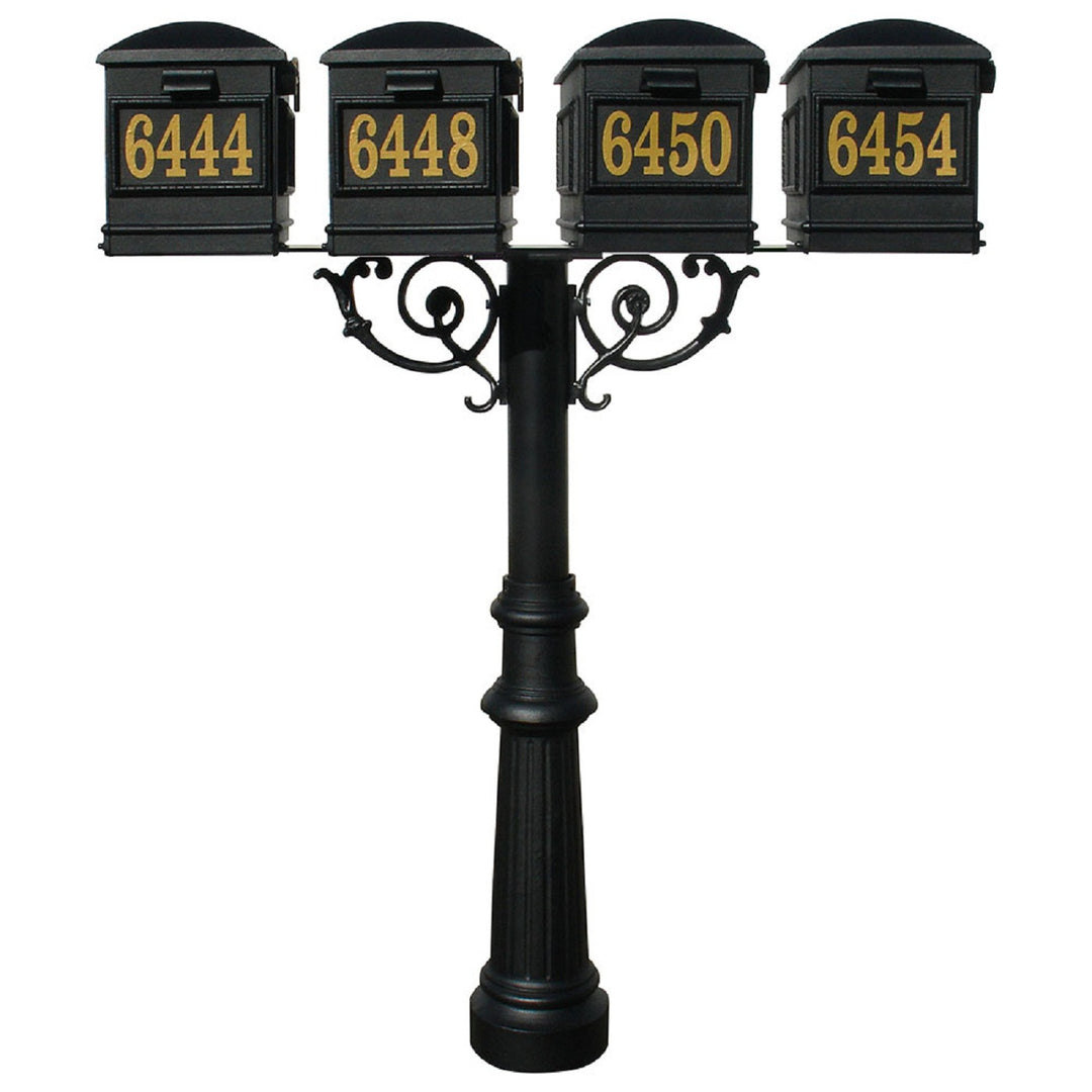 QualArc Hanford QUAD Mailbox Post System Scroll Support and Lewiston Mailboxes