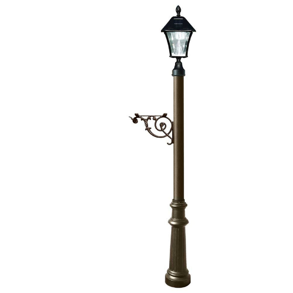 QualArc Lewiston Post Only Support Base Fluted Base Black Bayview Solar Lamp