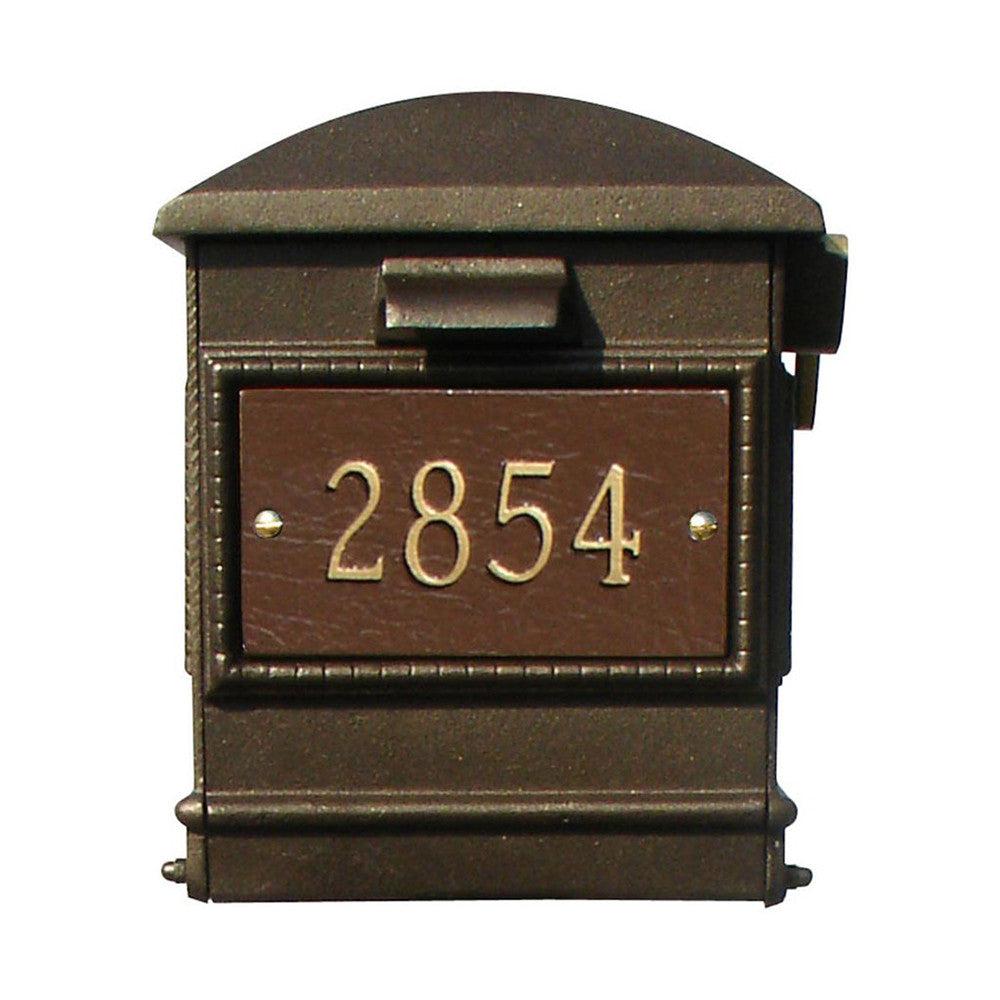QualArc Personalized Lewiston Mailbox with Custom Address Plates  in Bronze