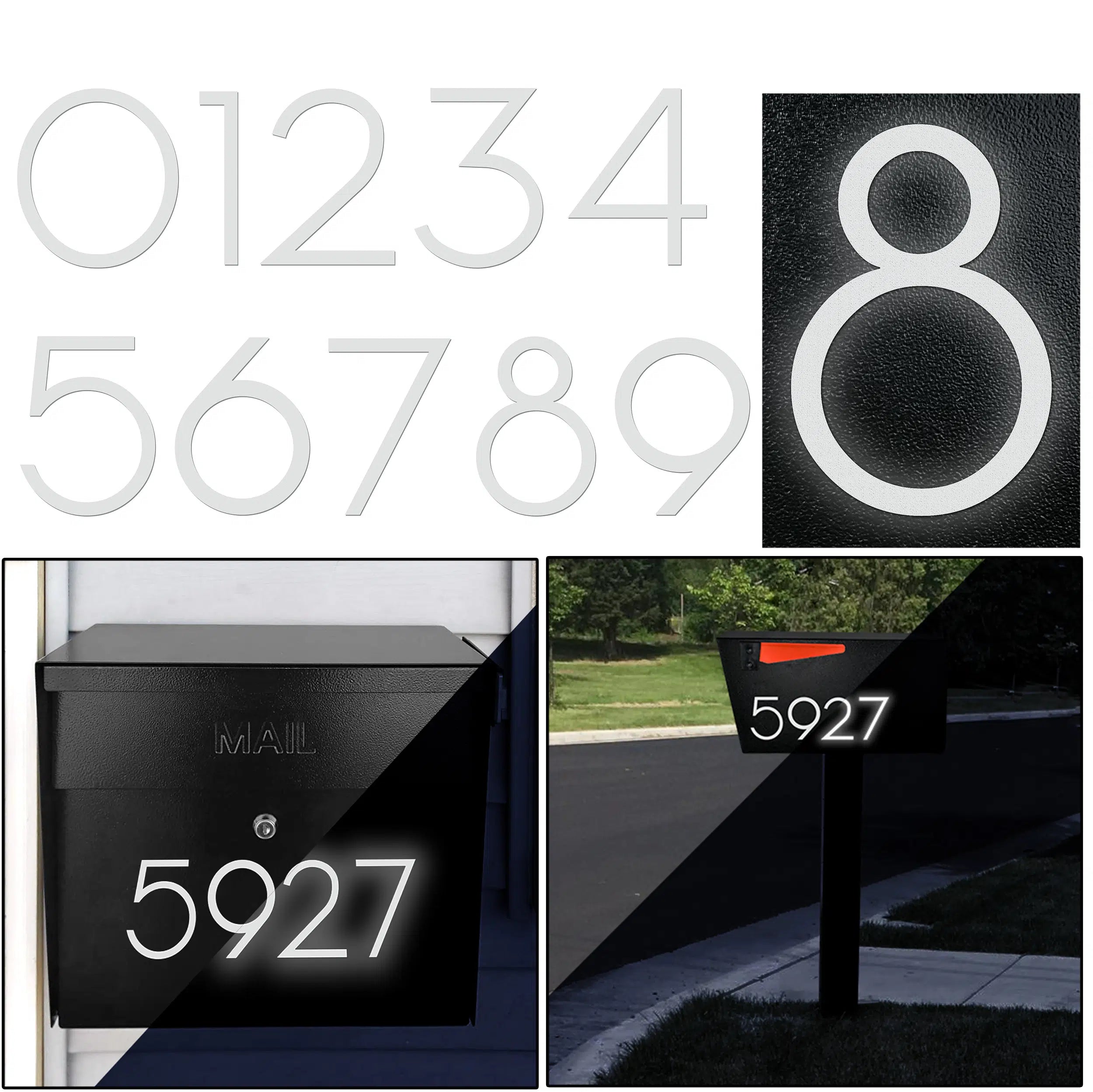 Mail Boss Designer Reflective Mailbox House Numbers – Prime Mailboxes