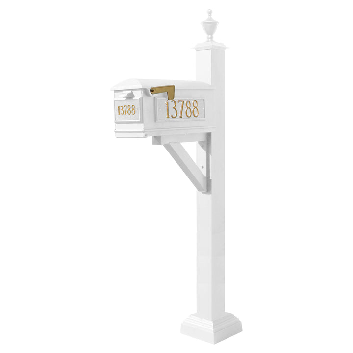 QualArc Westhaven System with Lewiston Mailbox, Square Collar & Urn Finial