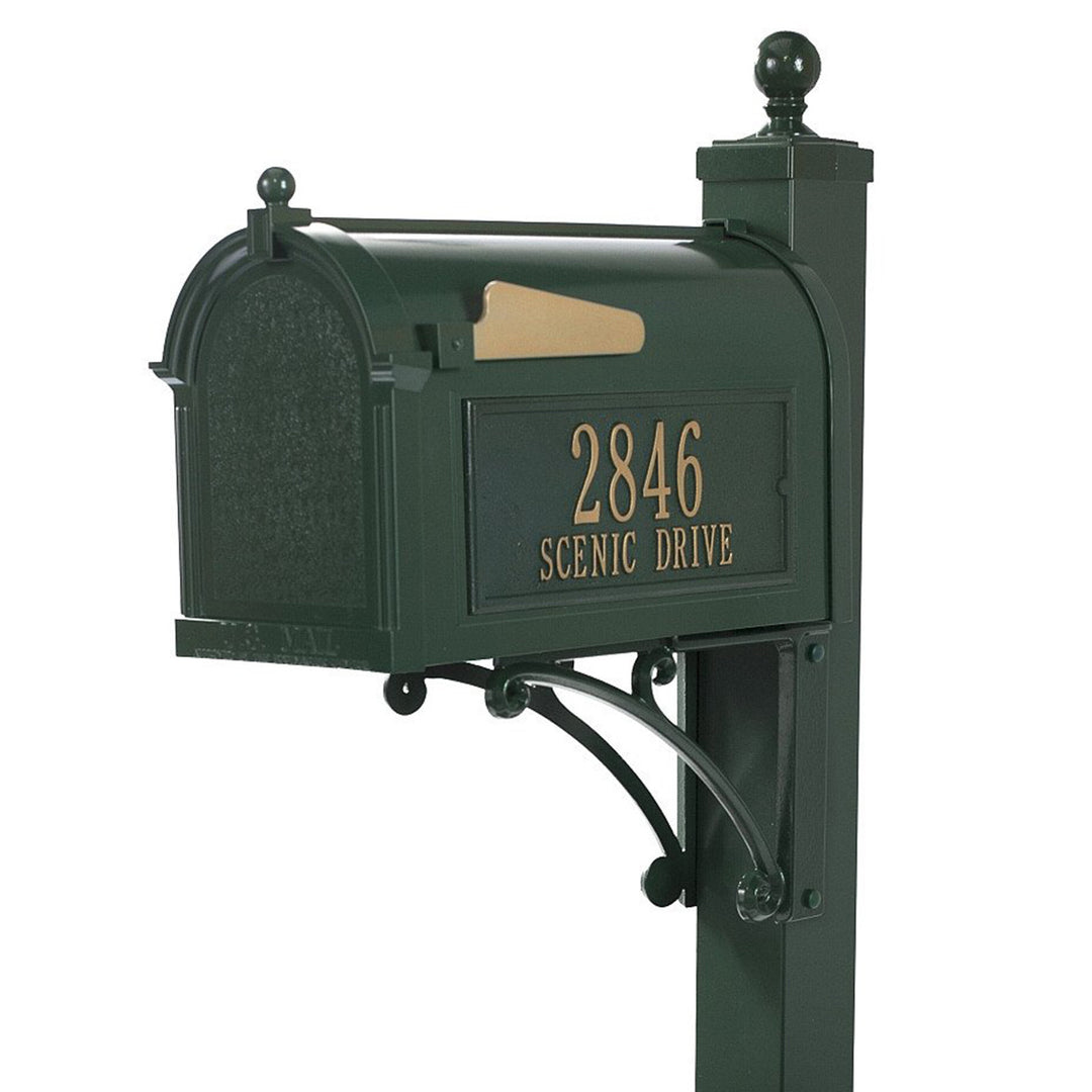 Whitehall Superior Package Capitol Complete Mailbox Post System with Address Plaque