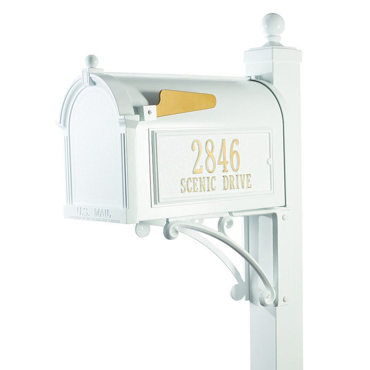 Whitehall Superior Package Capitol Complete Mailbox Post System with Address Plaque