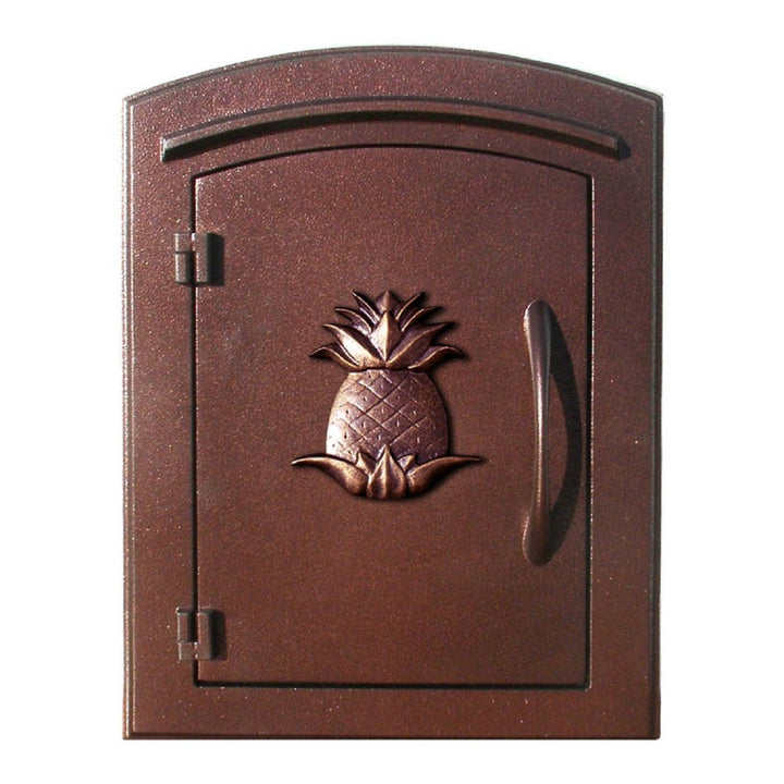 Qualarc Manchester Security Drop Chute Mailbox Decorative Pineapple Door Logo Faceplate