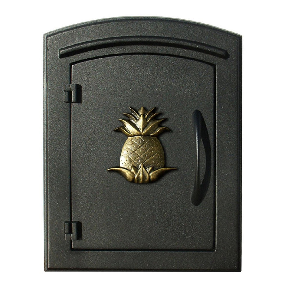 Qualarc Manchester Security Drop Chute Mailbox Decorative Pineapple Door Logo Faceplate
