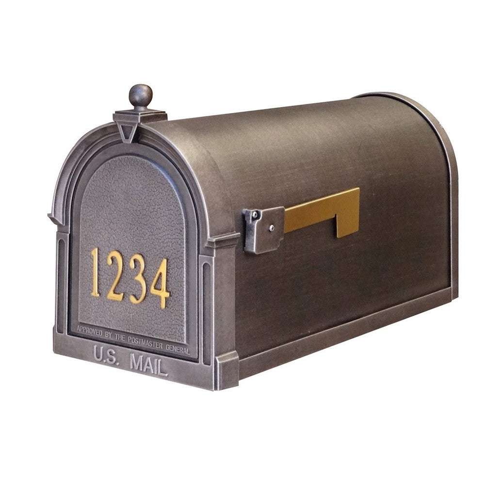 Special Lite Products Berkshire Curbside Customized Post Mount Mailbox in Swedish Silver