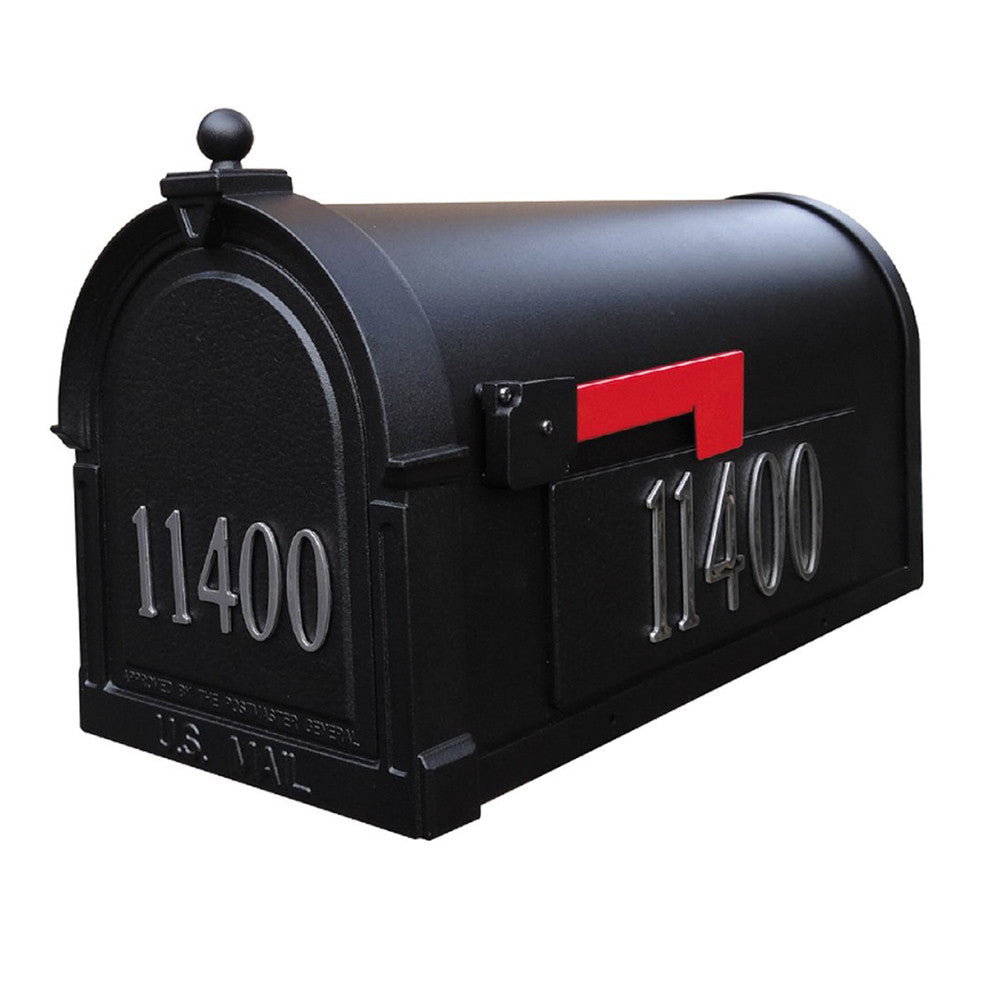 Special Lite Custom Mailbox in Black and silver numbers