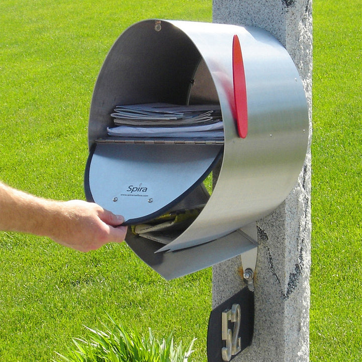Spira Post Mounted Mailbox, Stainless Steel; SPA-M001SS