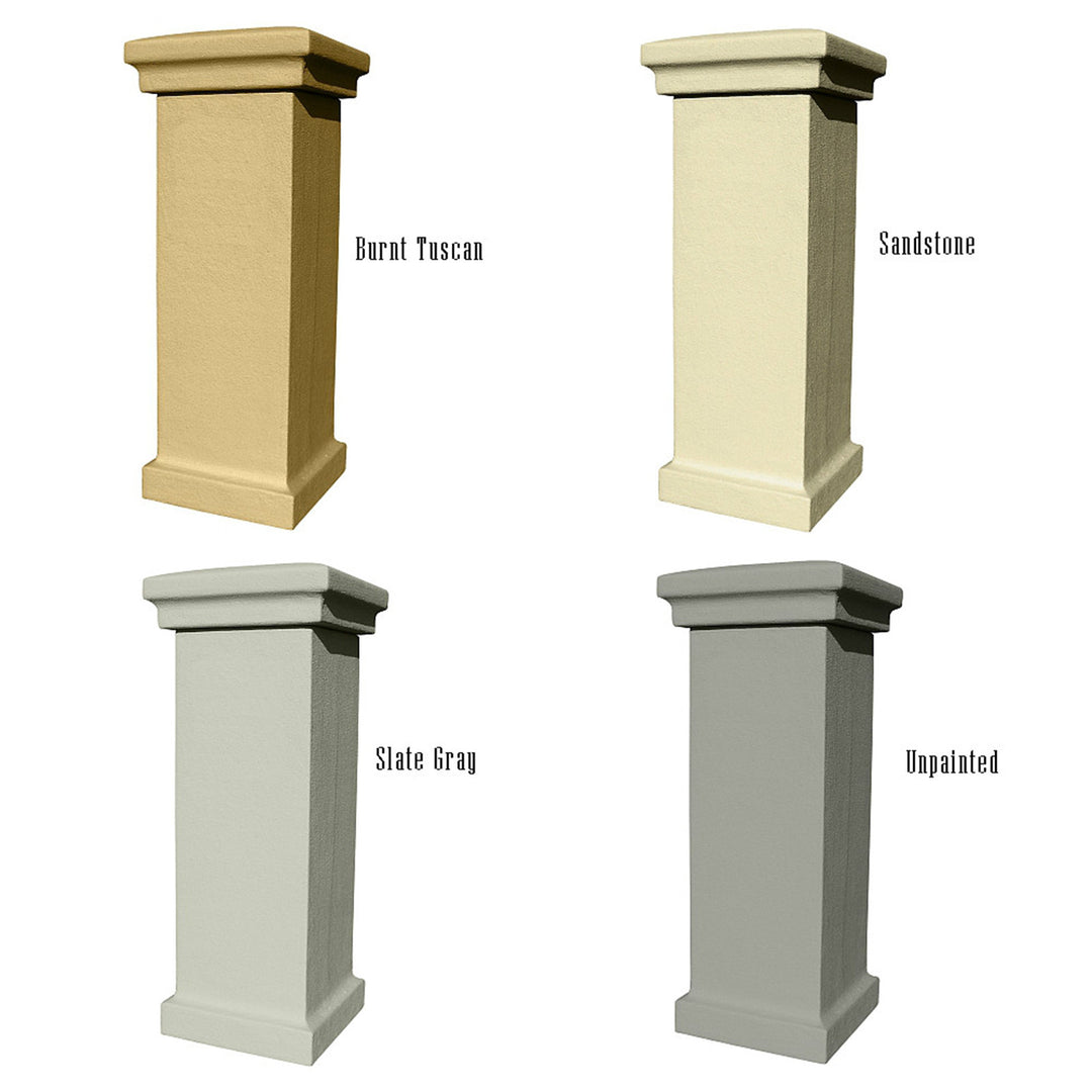 QualArc Manchester Stucco Column Mailbox with Address Plate Fully Customizable
